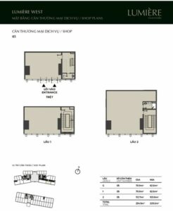 Mặt bằng layout Shophouse Lumiere Riverside cập nhập 07/2026