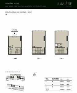 Mặt bằng layout Shophouse Lumiere Riverside cập nhập 07/2026