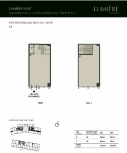 Mặt bằng layout Shophouse Lumiere Riverside cập nhập 07/2026