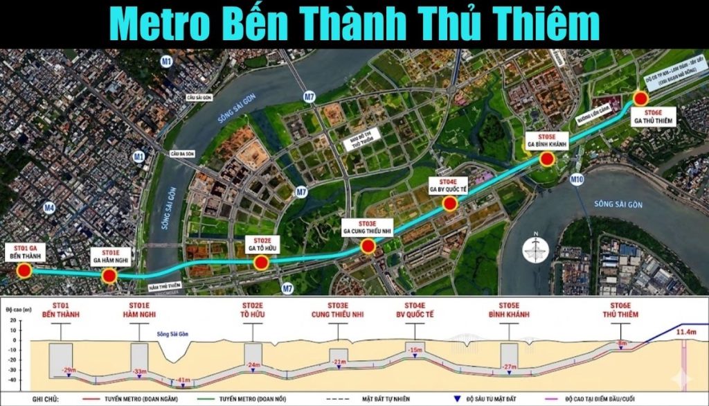 quy hoạch metro bến thành thủ thiêm, toàn cảnh metro bến thành thủ thiêm
