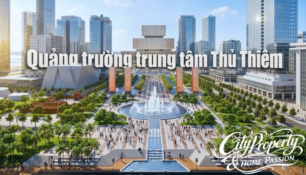 Phối cảnh quảng trường trung tâm thủ thiêm 3D